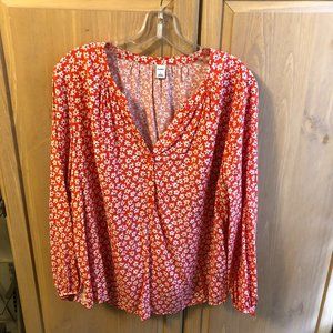 Old Navy Rayon Popover Top Red Size Large
